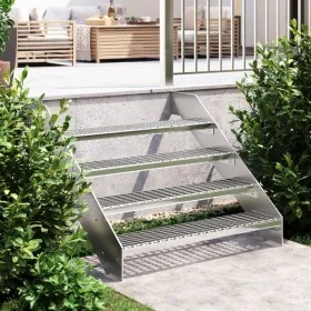 Peldaño de rejilla acero galvanizado 100x24x7 cm de , Alfombrillas para escalones - Ref: Foro24-155686, Precio: 53,23 €, Desc...