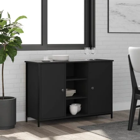 Aparador de madera de ingeniería negro 100x35x70 cm de , Aparadores - Ref: Foro24-835514, Precio: 93,61 €, Descuento: %