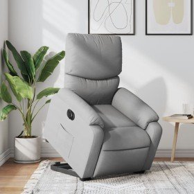 Sillón eléctrico reclinable elevable de tela gris claro en Sillones | Comprar online en Foru.es