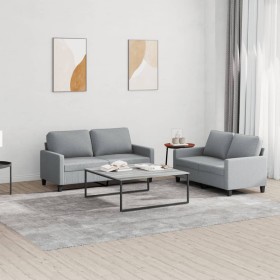 Juego de sofás con cojines 2 piezas tela gris claro de , Sofás - Ref: Foro24-3201444, Precio: 403,68 €, Descuento: %