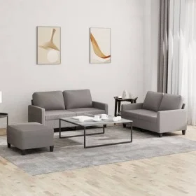 Sofa set with cushions 3 pieces taupe gray fabric by , Sofas - Ref: Foro24-3201459, Price: 433,57 €, Discount: %