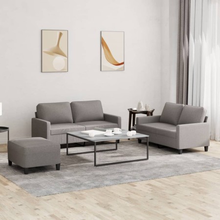 Juego de sofás con cojines 3 piezas tela gris taupe de , Sofás - Ref: Foro24-3201459, Precio: 440,23 €, Descuento: %