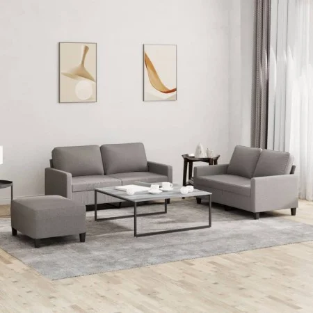 Sofa set with cushions 3 pieces taupe gray fabric by , Sofas - Ref: Foro24-3201459, Price: 433,57 €, Discount: %