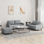 Juego de sofás con cojines 3 piezas tela gris claro de , Sofás - Ref: Foro24-3201452, Precio: 459,86 €, Descuento: %