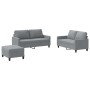 Juego de sofás con cojines 3 piezas tela gris claro de , Sofás - Ref: Foro24-3201452, Precio: 459,86 €, Descuento: %