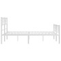 Estructura cama metal con cabecero y estribo blanco 120x190 cm de , Camas y somieres - Ref: Foro24-372243, Precio: 90,25 €, D...