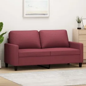 Sofá de 2 plazas de tela rojo tinto 140 cm de , Sofás - Ref: Foro24-359169, Precio: 217,07 €, Descuento: %