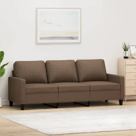 Sofá de 3 plazas de tela marrón 180 cm de , Sofás - Ref: Foro24-359174, Precio: 291,01 €, Descuento: %