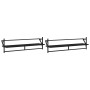 Estantes de pared con barras 2 unidades negro 100x25x30 cm de , Estantes y estanterías - Ref: Foro24-836248, Precio: 32,54 €,...
