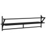 Estantes de pared con barras 2 unidades negro 100x25x30 cm de , Estantes y estanterías - Ref: Foro24-836248, Precio: 32,54 €,...