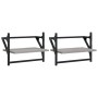Estantes de pared con barras 2 uds gris Sonoma 40x25x30 cm de , Estantes y estanterías - Ref: Foro24-836241, Precio: 21,85 €,...