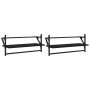 Estantes de pared con barras 2 unidades negro 65x25x30 cm de , Estantes y estanterías - Ref: Foro24-836243, Precio: 31,65 €, ...