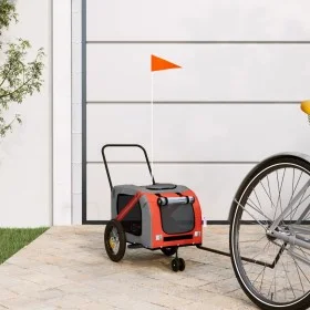 Pet Bicycle Trailer Iron Oxford Cloth Orange Black by , pet strollers - Ref: Foro24-93886, Price: 107,35 €, Discount: %