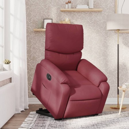 Sillón eléctrico reclinable elevable de tela rojo tinto en Sillones | Comprar online en Foru.es