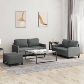 Juego de sofás con cojines 3 piezas tela gris oscuro de , Sofás - Ref: Foro24-3201453, Precio: 503,88 €, Descuento: %