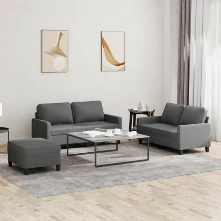 3-piece dark gray fabric sofa set with cushions by , Sofas - Ref: Foro24-3201453, Price: 495,51 €, Discount: %