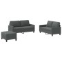 Juego de sofás con cojines 3 piezas tela gris oscuro de , Sofás - Ref: Foro24-3201453, Precio: 503,88 €, Descuento: %