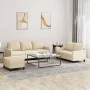 Juego de sofás con cojines 3 piezas tela crema de , Sofás - Ref: Foro24-3201470, Precio: 514,54 €, Descuento: %