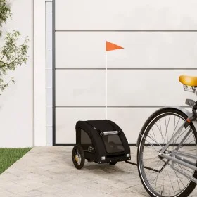 Black Oxford fabric iron pet bicycle trailer by , pet strollers - Ref: Foro24-93954, Price: 93,40 €, Discount: %