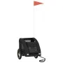 Black Oxford fabric iron pet bicycle trailer by , pet strollers - Ref: Foro24-93954, Price: 93,40 €, Discount: %