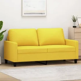 Sofá de 2 plazas de tela amarillo claro 140 cm de , Sofás - Ref: Foro24-359168, Precio: 209,21 €, Descuento: %