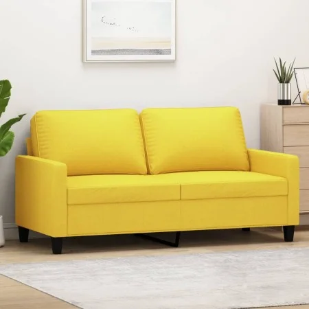 Sofá de 2 plazas de tela amarillo claro 140 cm de , Sofás - Ref: Foro24-359168, Precio: 209,21 €, Descuento: %
