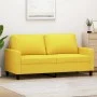 Sofá de 2 plazas de tela amarillo claro 140 cm de , Sofás - Ref: Foro24-359168, Precio: 209,21 €, Descuento: %
