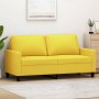 Sofá de 2 plazas de tela amarillo claro 140 cm de , Sofás - Ref: Foro24-359168, Precio: 212,32 €, Descuento: %