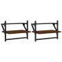 Estantes de pared con barras 2 uds marrón roble 40x25x30 cm de , Estantes y estanterías - Ref: Foro24-836242, Precio: 17,76 €...