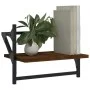 Estantes de pared con barras 2 uds marrón roble 40x25x30 cm de , Estantes y estanterías - Ref: Foro24-836242, Precio: 17,76 €...