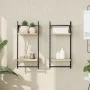 Estantes pared 2 niveles barras 2 uds roble Sonoma 30x25x65 cm de , Estantes y estanterías - Ref: Foro24-836254, Precio: 22,8...