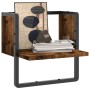 Estantes de pared con barra roble ahumado 30x25x30 cm de , Estantes y estanterías - Ref: Foro24-836280, Precio: 13,98 €, Desc...