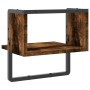 Estantes de pared con barra roble ahumado 30x25x30 cm de , Estantes y estanterías - Ref: Foro24-836280, Precio: 13,98 €, Desc...