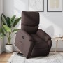 Sillón eléctrico reclinable elevable de tela marrón oscuro en Sillones | Comprar online en Foru.es
