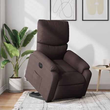 Sillón eléctrico reclinable elevable de tela marrón oscuro en Sillones | Comprar online en Foru.es