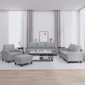 Juego de sofás con cojines 4 piezas tela gris claro de , Sofás - Ref: Foro24-3201436, Precio: 647,77 €, Descuento: %