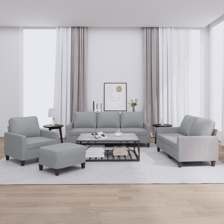 Juego de sofás con cojines 4 piezas tela gris claro de , Sofás - Ref: Foro24-3201436, Precio: 647,77 €, Descuento: %