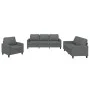 Juego de sofás con cojines 3 piezas tela gris oscuro de , Sofás - Ref: Foro24-3201429, Precio: 663,67 €, Descuento: %