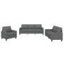 Juego de sofás con cojines 3 piezas tela gris oscuro de , Sofás - Ref: Foro24-3201429, Precio: 675,66 €, Descuento: %