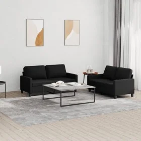 Sofagarnitur mit Kissen 2-teilig aus schwarzem Stoff von , Sofas - Ref: Foro24-3201448, Preis: 437,40 €, Rabatt: %