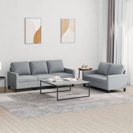 Juego de sofás con cojines 2 piezas tela gris claro de , Sofás - Ref: Foro24-3201460, Precio: 469,48 €, Descuento: %