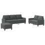 Juego de sofás con cojines 3 piezas tela gris oscuro de , Sofás - Ref: Foro24-3201469, Precio: 568,65 €, Descuento: %