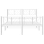 Estructura cama metal con cabecero y estribo blanco 120x200 cm de , Camas y somieres - Ref: Foro24-372244, Precio: 108,48 €, ...