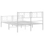 Estructura cama metal con cabecero y estribo blanco 120x200 cm de , Camas y somieres - Ref: Foro24-372244, Precio: 108,48 €, ...