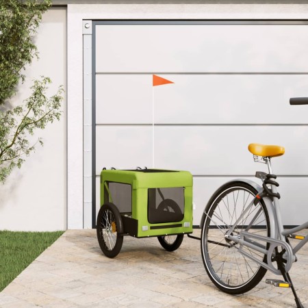 Remolque de bicicleta mascotas hierro tela Oxford verde negro de , Cochecitos para mascotas - Ref: Foro24-93927, Precio: 115,...