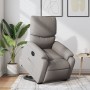 Sillón eléctrico reclinable elevable de tela gris taupe en Sillones | Comprar online en Foru.es