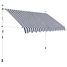 Toldo manual retráctil azul y blanco a rayas 250 cm de vidaXL, Toldos - Ref: Foro24-43221, Precio: 88,20 €, Descuento: %