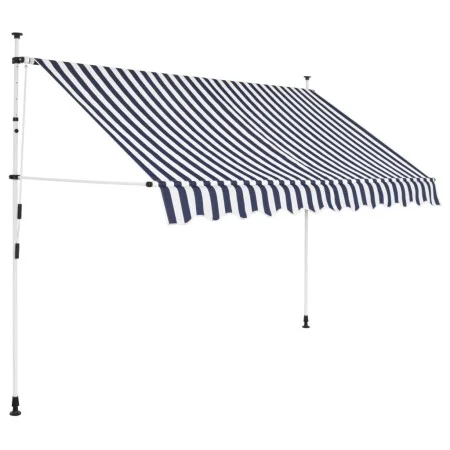 Toldo manual retráctil azul y blanco a rayas 250 cm de vidaXL, Toldos - Ref: Foro24-43221, Precio: 88,20 €, Descuento: %
