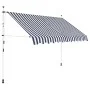 Toldo manual retráctil azul y blanco a rayas 250 cm de vidaXL, Toldos - Ref: Foro24-43221, Precio: 88,20 €, Descuento: %