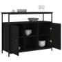 Aparador de madera de ingeniería negro 100x35x80 cm by , Sideboards - Ref: Foro24-835499, Price: 89,73 €, Discount: %